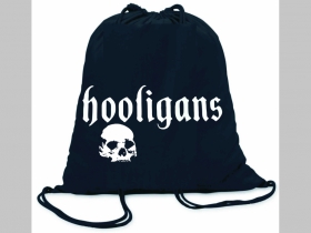 Hooligans - ľahk&eacute; sťahovacie vrecko ( bat&ocirc;žtek / vak ) s čiernou &scaron;n&uacute;rkou, 100% bavlna 100 g/m2, rozmery cca. 37 x 41 cm